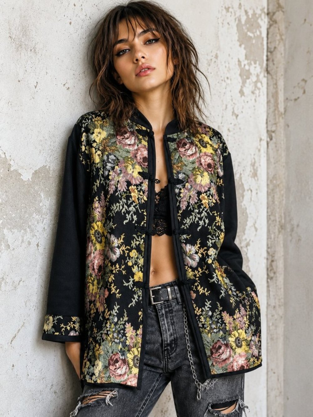 Vintage Tapestry Jacket Grandmacore Cottagecore Floral Blazer
